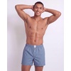 image:imageReal Essentials 3 Pack Mens Woven Cotton Poplin Lounge Shorts Sleep Casual Comfy Loose Fit Elastic Waist PJ Bottoms PocketsSolid Black  Charcoal Art Stripe  Elemental Blue Stripe