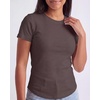 image:imageReal Essentials 3 Pack Womens Ribbed Cotton T Shirts Short Sleeve Crew Neck Soft Stretchy Tees Casual Summer Spring TopsSolid Black  Solid Chocolate Torte  Solid Moonbeam