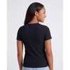 image:imageReal Essentials 3 Pack Womens Ribbed Cotton T Shirts Short Sleeve Crew Neck Soft Stretchy Tees Casual Summer Spring TopsSolid Black  Solid Iceberg Green  Solid Orchid Petal
