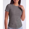 image:imageReal Essentials 3 Pack Womens Ribbed Cotton T Shirts Short Sleeve Crew Neck Soft Stretchy Tees Casual Summer Spring TopsSolid Black  Solid Navy Blazer  Charcoal Heather