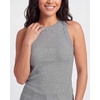 image:imageReal Essentials 3 Pack Womens Ribbed Cotton Tank Tops Sleeveless Crew Neck Stretchy Casual Summer Spring Basic Trendy TopsSolid Black  Grey Heather  Solid Bright White