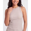 image:imageReal Essentials 3 Pack Womens Ribbed Cotton Tank Tops Sleeveless Crew Neck Stretchy Casual Summer Spring Basic Trendy TopsSolid Black  Solid Chocolate Torte  Solid Moonbeam
