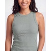 image:imageReal Essentials 3 Pack Womens Ribbed Cotton Tank Tops Sleeveless Crew Neck Stretchy Casual Summer Spring Basic Trendy TopsSolid Black  Solid Iceberg Green  Solid Orchid Petal