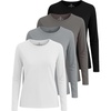 image:imageReal Essentials 4 Pack Womens Cotton ClassicFit LongSleeve Crewneck TShirt Available in Plus SizeSet 14