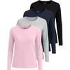 image:imageReal Essentials 4 Pack Womens Cotton ClassicFit LongSleeve Crewneck TShirt Available in Plus SizeSet 15