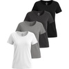 image:imageReal Essentials 4 Pack Womens Cotton Short Sleeve TShirt  Casual Scoop Crew Neck Tops Tee Available in Plus SizeSet 15