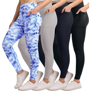 image:imageReal Essentials 4 Pack Womens Full Length Fitted Athletic Yoga Performance Leggings with Pockets Available in Plus SizeSet 3