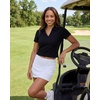image:imageReal Essentials 3 Pack Womens V Neck Crop Polo Shirts  Short Sleeve Sweater Dry Fit Golf Athletic Workout Collared TopsSolid Black  Solid Plum Perfect  Solid Orchid Petal