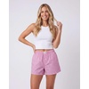 image:imageReal Essentials 3 Pack Womens Woven Lounge Boxer Shorts Casual Sleep Comfy Elastic Waist Loose Fit PJ Bottoms with PocketsCharcoal Art Stripe  Moonlight Mauve Stripe  Transparent Yellow Stripe