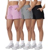 image:imageReal Essentials 3 Pack Womens Athletic Running Shorts  Hiking Gym Yoga Workout Casual Lounge with Pockets Plus AvailableSet 10