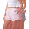 image:imageReal Essentials 3 Pack Womens Woven Lounge Boxer Shorts Casual Sleep Comfy Elastic Waist Loose Fit PJ Bottoms with PocketsBlack Gingham  Mineral Red Gingham  Pale Lilac Gingham