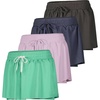 image:imageReal Essentials 4 PackWomens Flowy Dry Fit Running Short  Spandex Underneath Athletic Workout Gym Shorts Plus AvailableSet 2
