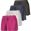 image:imageReal Essentials 4 PackWomens Flowy Dry Fit Running Short  Spandex Underneath Athletic Workout Gym Shorts Plus AvailableSet 3