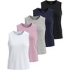 image:imageReal Essentials 5 Pack Womens DryFit Tank Top  Racerback Sleeveless TShirt Athletic Workout Gym Shirt Plus AvailableSet 9
