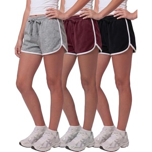 image:imageReal Essentials 3 Pack Girls Fleece Dolphin Shorts Athletic Running Soccer Basketball Sleep Lounge Casual CozySolid Black  Solid Burgundy  Grey Heather