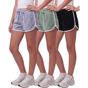 image:imageReal Essentials 3 Pack Girls Fleece Dolphin Shorts Athletic Running Soccer Basketball Sleep Lounge Casual CozySolid Black  Solid Iceberg Green  Solid Orchid Petal