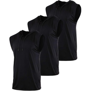 image:imageReal Essentials 3 Pack Mens DryFit Active Hooded Tank Top  Workout Sleeveless Hoodie Drawstring Available in Big amp TallSet 10