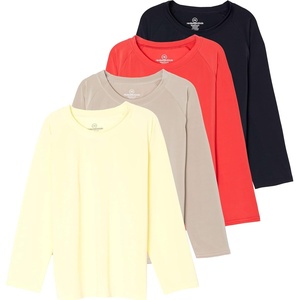 image:imageReal Essentials 4 Pack Girls Rash Guard Swim Shirts  Long Sleeve UPF Sun Protection Tops Ages 416Long Sleeve Set 6