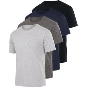image:imageReal Essentials 4 Pack Mens Cotton Performance Short Sleeve Crew Neck Pocket TShirt Athletic Top Available in Big amp TallSet 13