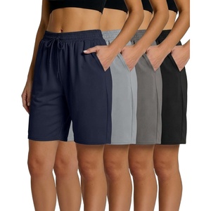 image:imageReal Essentials 4 Pack Womens DryFit Athletic 7 Bermuda Long High Waisted Running Shorts Available in Plus SizeSet 14