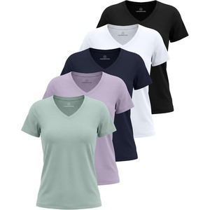 image:imageReal Essentials Ladies SS Breeze Tech VNeck ShirtSolid Black  Solid Bright White  Navy Blazer  Solid Orchid Petal  Solid Surf Spray