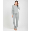 image:imageReal Essentials 2 Pack Womens Long Sleeve Pajama Sets  Soft Comfy 2 Piece PJ Set Matching Ladies Sleepwear Plus SizeSet M Black  Dawn Blue
