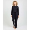 image:imageReal Essentials 2 Pack Womens Long Sleeve Pajama Sets  Soft Comfy 2 Piece PJ Set Matching Ladies Sleepwear Plus SizeSet M Black  Dawn Blue