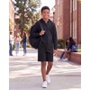 image:imageReal Essentials 3 Pack Boys Fleece Lounge Shorts Sweat Sleep Pajama Athletic Casual Soft Comfy with PocketsSolid Black  Charcoal Heather  Solid Elemental Blue