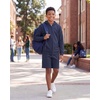 image:imageReal Essentials 3 Pack Boys Fleece Lounge Shorts Sweat Sleep Pajama Athletic Casual Soft Comfy with PocketsSolid Black  Solid Navy  Solid Charcoal