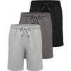 image:imageReal Essentials 3 Pack Boys Fleece Lounge Shorts Sweat Sleep Pajama Athletic Casual Soft Comfy with PocketsSolid Black  Charcoal Heather  Grey Heather