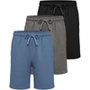 image:imageReal Essentials 3 Pack Boys Fleece Lounge Shorts Sweat Sleep Pajama Athletic Casual Soft Comfy with PocketsSolid Black  Charcoal Heather  Solid Elemental Blue