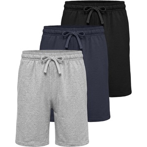 image:imageReal Essentials 3 Pack Boys Fleece Lounge Shorts Sweat Sleep Pajama Athletic Casual Soft Comfy with PocketsSolid Black  Solid Inkwell  Grey Heather