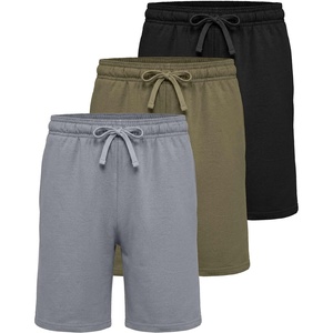 image:imageReal Essentials 3 Pack Boys Fleece Lounge Shorts Sweat Sleep Pajama Athletic Casual Soft Comfy with PocketsSolid Black  Solid Martini Olive  Solid Sleet