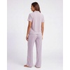 image:imageReal Essentials Ladies SS Notch Collar Button Up and Open Bottom Pant SetSoft Chambray Flowers  Orchid Petal Stripe