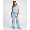 image:imageReal Essentials Ladies SS Notch Collar Button Up and Open Bottom Pant SetSoft Chambray Flowers  Orchid Petal Stripe