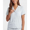image:imageReal Essentials Ladies SS Notch Collar Button Up and Open Bottom Pant SetVapor Blue Dots  Clear Sky Stripe