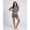 image:imageReal Essentials Ladies SS Yummy Boxy Tee and Elastic Band Sleep Short SetGrey Heather  Charcoal Heather