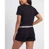 image:imageReal Essentials Ladies SS Yummy Boxy Tee and Elastic Band Sleep Short SetSolid Black  Solid Black