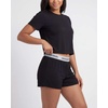 image:imageReal Essentials Ladies SS Yummy Boxy Tee and Elastic Band Sleep Short SetSolid Black  Solid Black