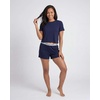 image:imageReal Essentials Ladies SS Yummy Boxy Tee and Elastic Band Sleep Short SetSolid Navy Blazer  Grey Heather
