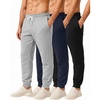 image:imageReal Essentials 3 Pack Mens Cotton Fleece Jogger Sweatpants  Athletic Pants Bottoms with Pockets Big amp Tall AvailableSet O