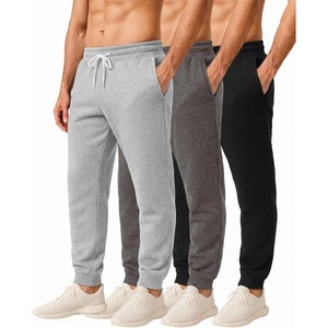image:imageReal Essentials 3 Pack Mens Cotton Fleece Jogger Sweatpants  Athletic Pants Bottoms with Pockets Big amp Tall AvailableSet N