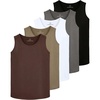 image:imageReal Essentials 5 Pack Mens DryFit Muscle Tank Top Sleeveless Shirts Workout Tees Athletic Gym Big amp Tall AvailableSet 10