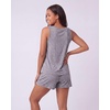 image:imageReal Essentials Ladies SS Yummy Crew Tank and Short Pajama SetGrey Heather