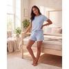image:imageReal Essentials Ladies SS Yummy Crew Tank and Short Pajama SetSolid Ballad Blue