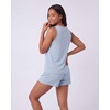 image:imageReal Essentials Ladies SS Yummy Crew Tank and Short Pajama SetSolid Ballad Blue