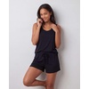 image:imageReal Essentials Ladies SS Yummy Crew Tank and Short Pajama SetSolid Black