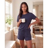 image:imageReal Essentials Ladies SS Yummy Crew Tank and Short Pajama SetSolid Navy Blazer