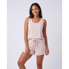 image:imageReal Essentials Ladies SS Yummy Crew Tank and Short Pajama SetSolid Pale Lilac