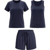 image:imageReal Essentials Ladies SS Yummy Crew Tank and Short Pajama SetSolid Navy Blazer